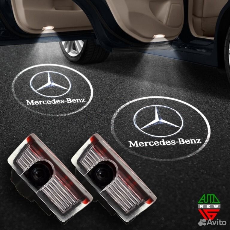 Штатная подсветка дверей Мерседес 4matic - Mercede