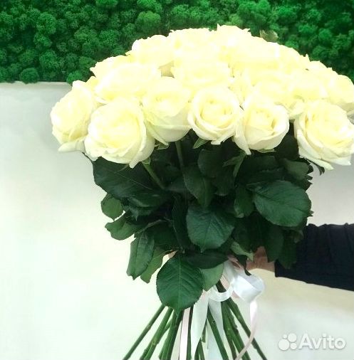 19 белых роз с доставкой за час + 2 подарка купить на Зозу.ру - фотография № 1
