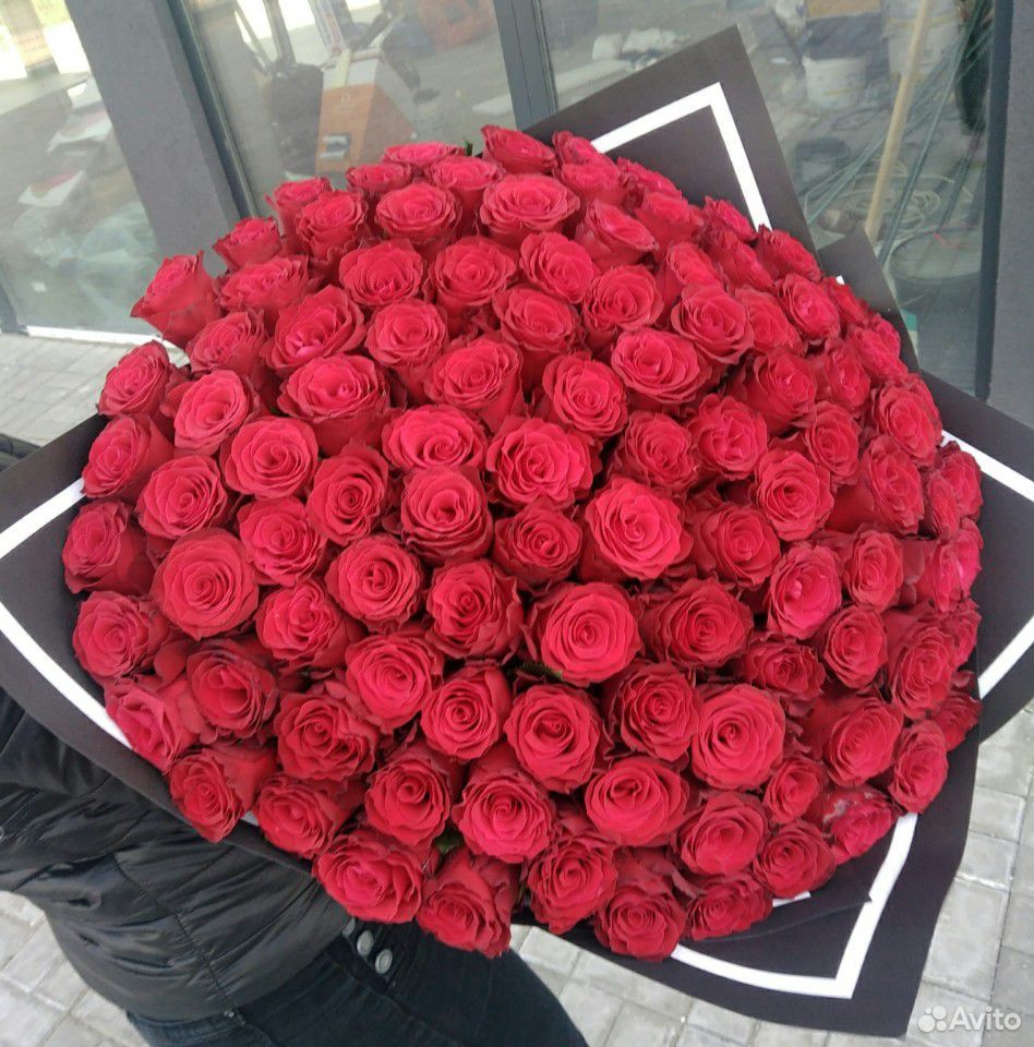 Роза 101 шт. 60 (см) купить на Зозу.ру - фотография № 1