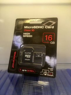 Карта памяти MicroSD 16Gb 10class qumo QM16(G) mic