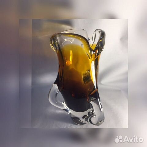 Ваза Чехия цветное стекло