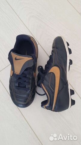 Детские кожаные футбольные бутсы Nike р.27