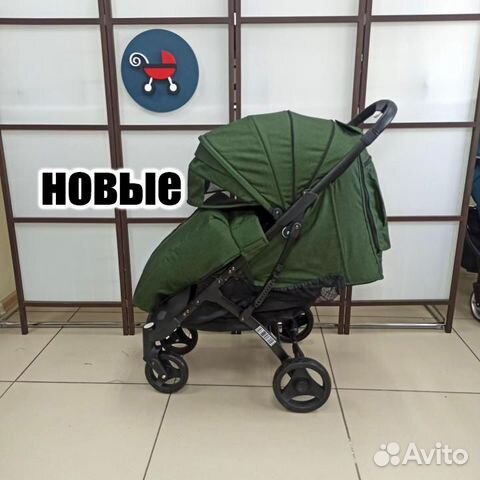 Прогулочная коляска чемодан темно зеленый черная