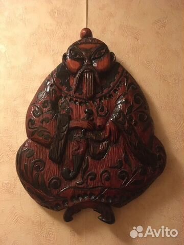 Панно из дерева Чингисхан ручная работа