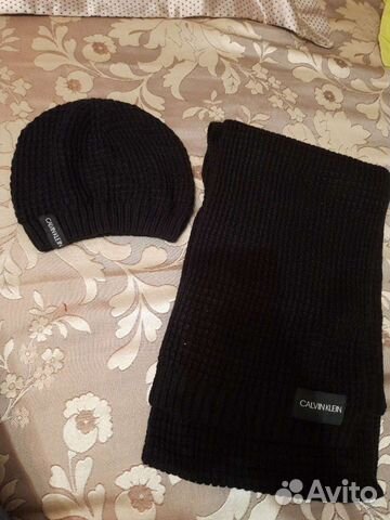 Шапка и шарф кельвин кляйн