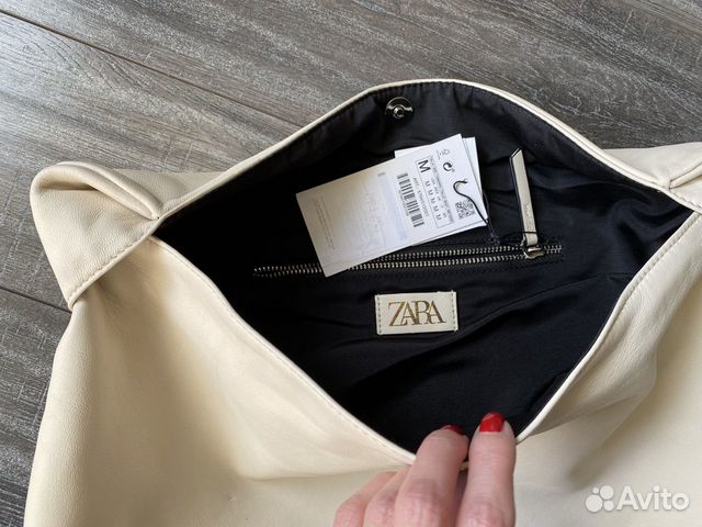 Zara клатч большой кожаный