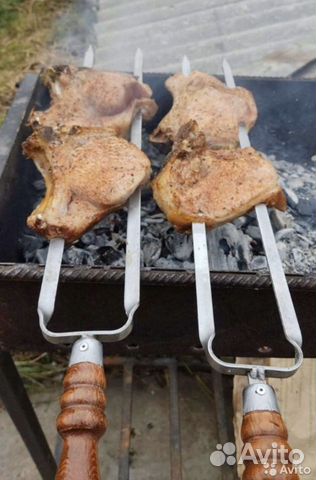 Шампур двойной для стейков,крылышек, и овощей