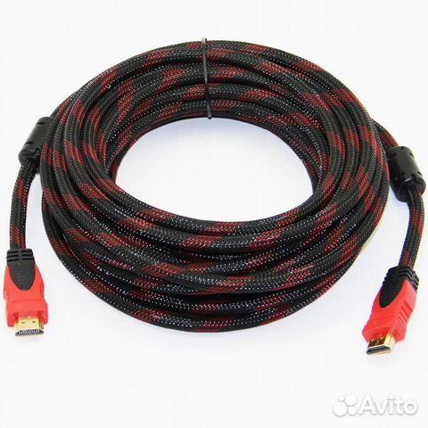 Шнур hdmi-hdmi плетеный, 15 метров, v1.4, новый