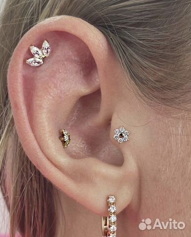 Прокол ушей, носа, брови, пупка