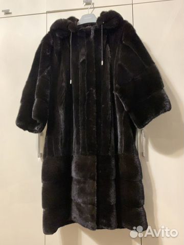 Шуба норковая с капюшоном 44 46 бу