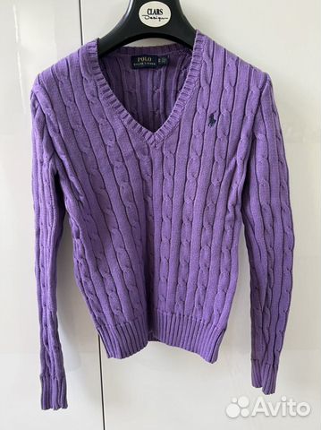 ralph lauren purple cardigan