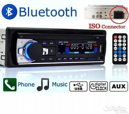 Магнитола Bluetooth/AUX/USB/SD 1din