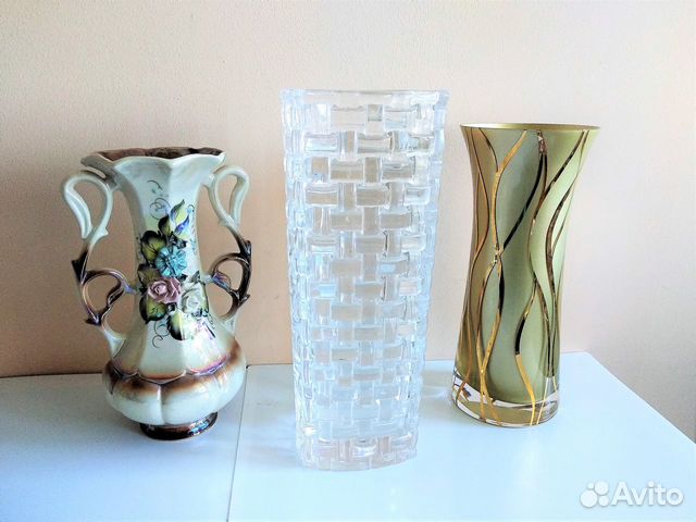 Ваза для цветов хрусталь Богемия стекло керамика