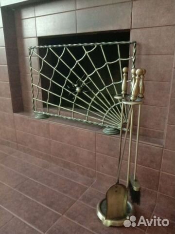 Набор для камина бу латунь