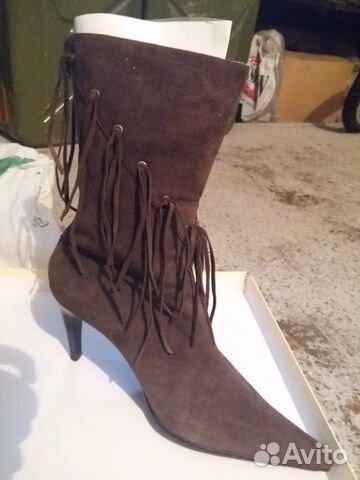 Сапоги осенние натур замша+ бахрома Сапоги осенние натур замша+ бахрома