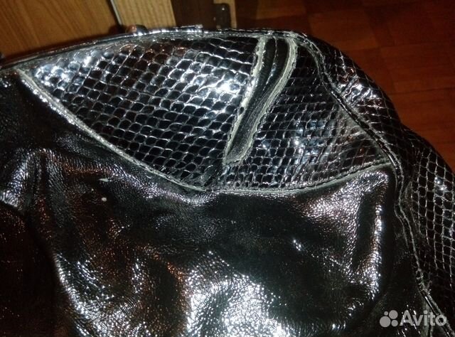 Сумка черная кожа, лак