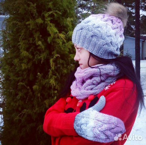 Вязаный комплект - шапка и снуд(меринос) Вязаный комплект - шапка и снуд(меринос)
