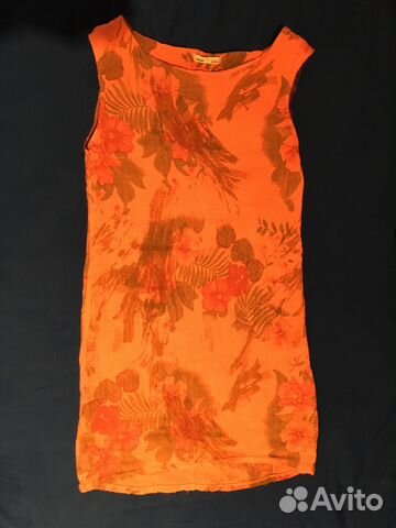Новое летнее платье, размер S, хлопок/лён