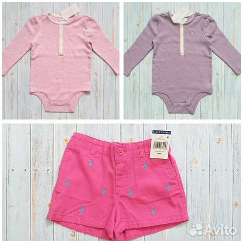 Новые боди и шорты Ralph Lauren 12m Новые боди и шорты Ralph Lauren 12m