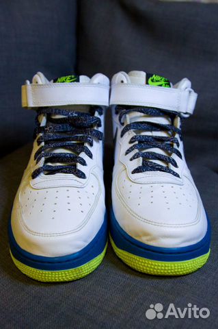 Nike Air Force 1 Mid White/Black-Green Abyss-Volt Nike Air Force 1 Mid White/Black-Green Abyss-Volt