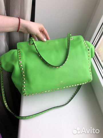 Сумка шоппер зелёная Valentino