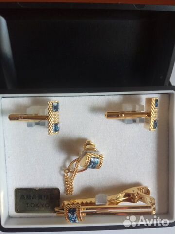 Запонки Токио с булавкой и заколкой для галстука