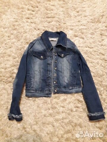 Джинсовый пиджак укороченный