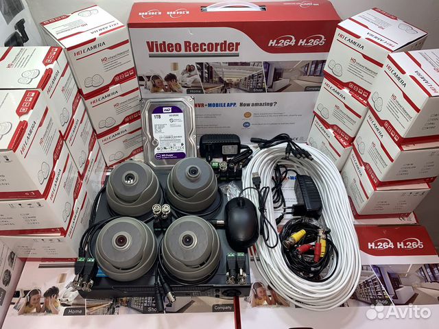 Комплект видеонаблюдения на 4 камеры 1Мп 1280х720P