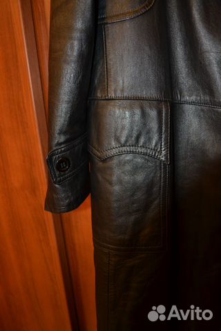 Пальто кожанное винтаж 70-е Индия