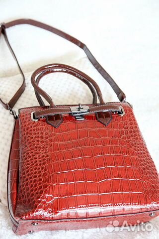 Сумка женская лакированная коричневая