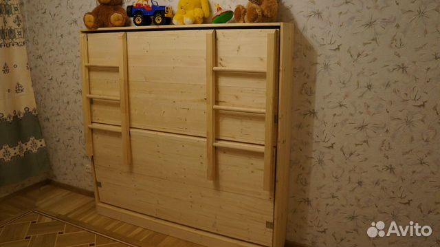 Детская двухъярусная кровать трансформер массив