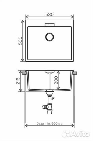 Кухонная мойка tolero loft TL-580 / Серый Кухонная мойка tolero loft TL-580 / Серый