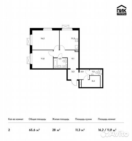 2-к квартира, 65.6 м², 23/23 эт. 2-к квартира, 65.6 м², 23/23 эт.