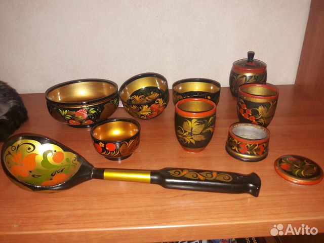Хохлома миска и стакан Хохлома миска и стакан