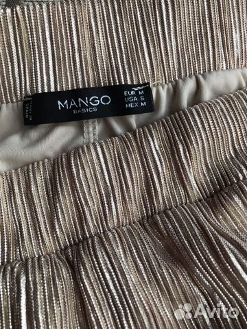 Юбка Mango плиссированная золотистая размер M