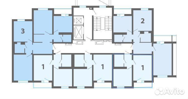 1-к квартира, 34.8 м², 1/17 эт.