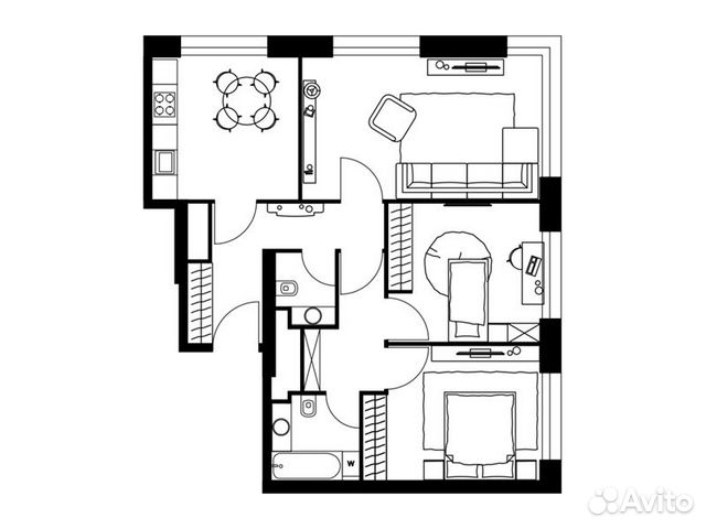 3-к квартира, 76.1 м², 21/33 эт.