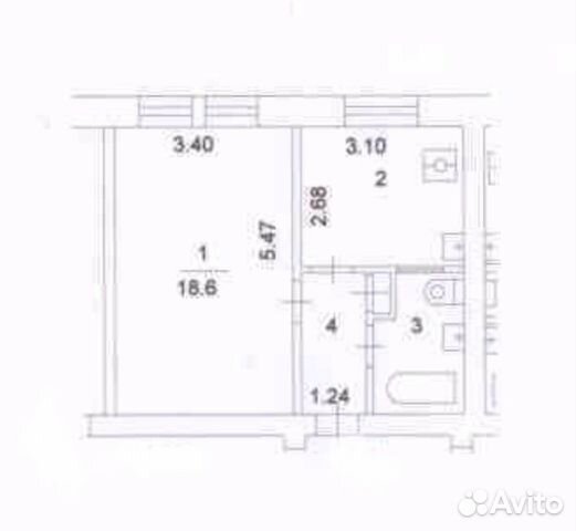 1-к квартира, 35 м², 1/5 эт.