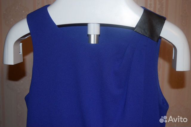 Платье синее с чёрной юбкой Promod 44 S