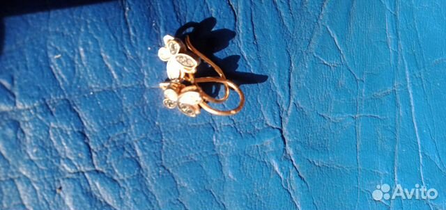 Серьги золотые с фианитами