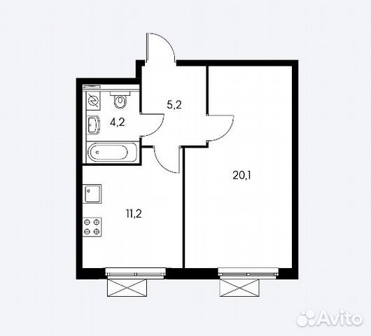 1-к квартира, 40.5 м², 19/33 эт. 1-к квартира, 40.5 м², 19/33 эт.