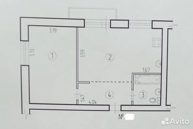 2-к квартира, 44.8 м², 9/9 эт.