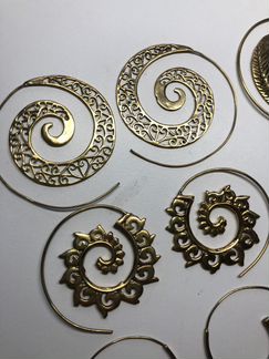 Серьги спирали латунь Индия