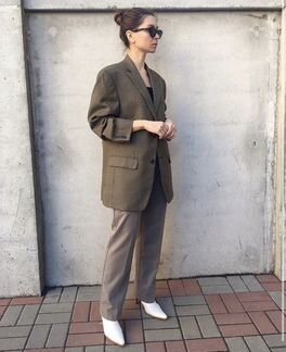 Стильный шерстяной пиджак в гусиную лапку Haggar