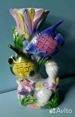 Ваза - Кувшин Рыбки. Фарфор гдр