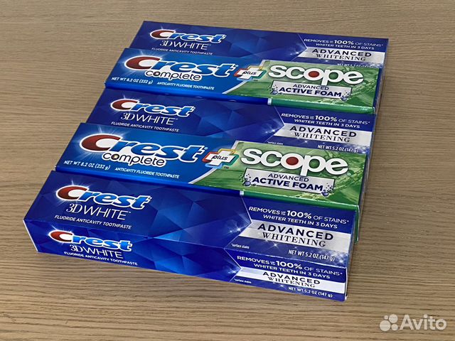 Зубная паста Crest 3D + Scope - 5 шт