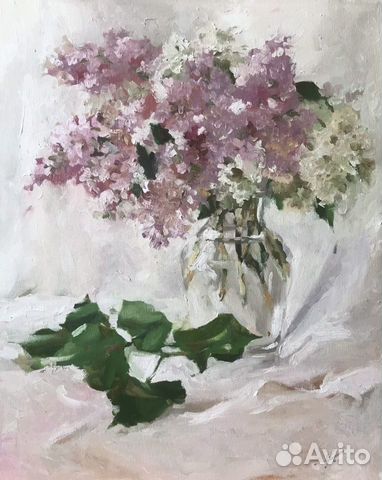 Картина маслом сирень