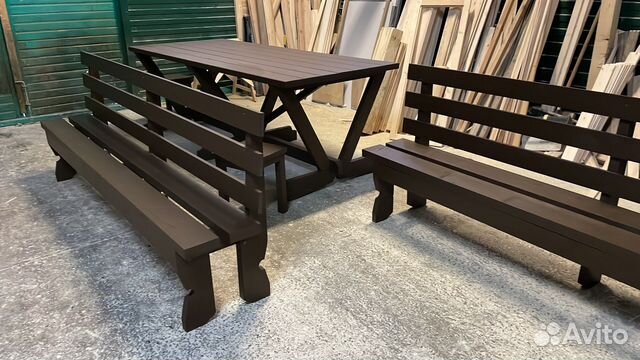 Уличная мебель из массива, столы, стулья