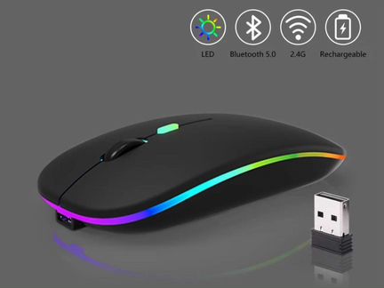Мышка RGB Новая Блютуз Беспроводная Заряжаемая