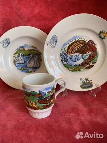 Комплект детской посуды, дулево